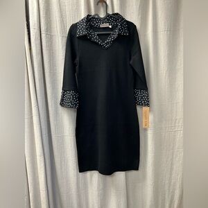 HAILEY  LYN. Black Dress with Polka Dot Accents/ MP